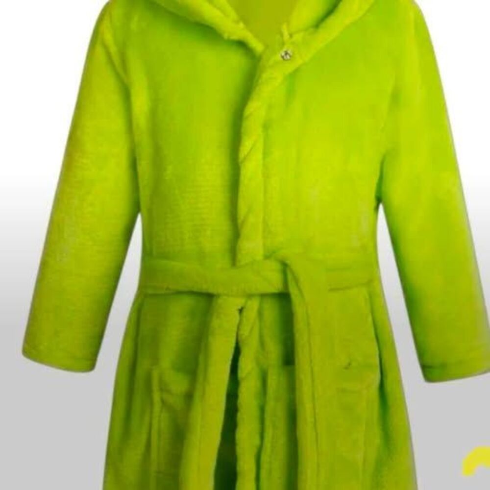 NEW GREEN HOODED 3T TODDLER UNISEX ROBE BOYS GIRLS CHILDREN